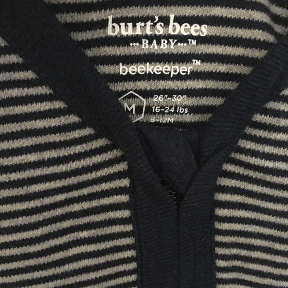 Burt's Bees Wearable Baby Blanket 100% Organic Cotton Beekeeper 6-12M Size Med
